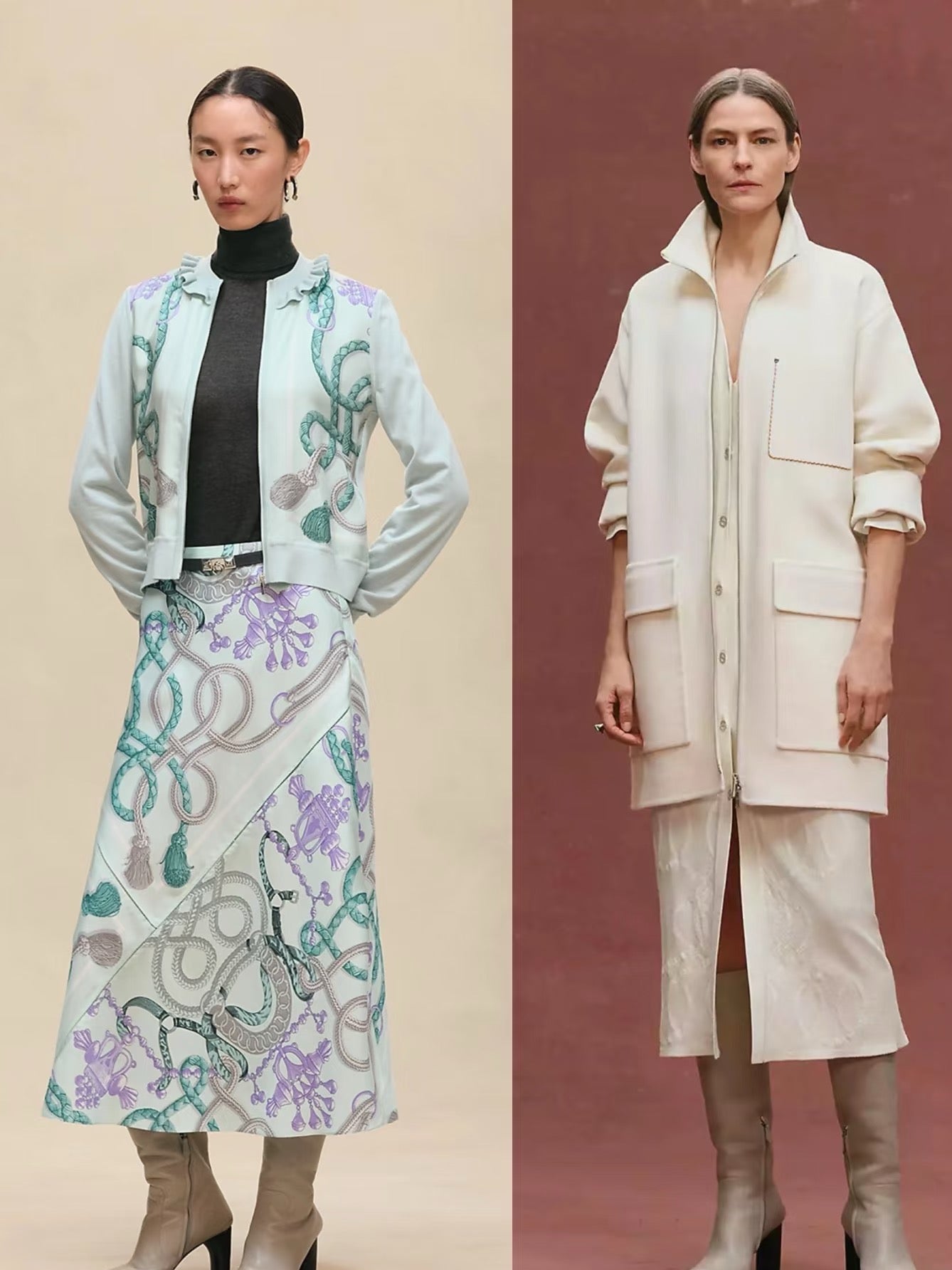 25fw new rope print wool knitted cardigan