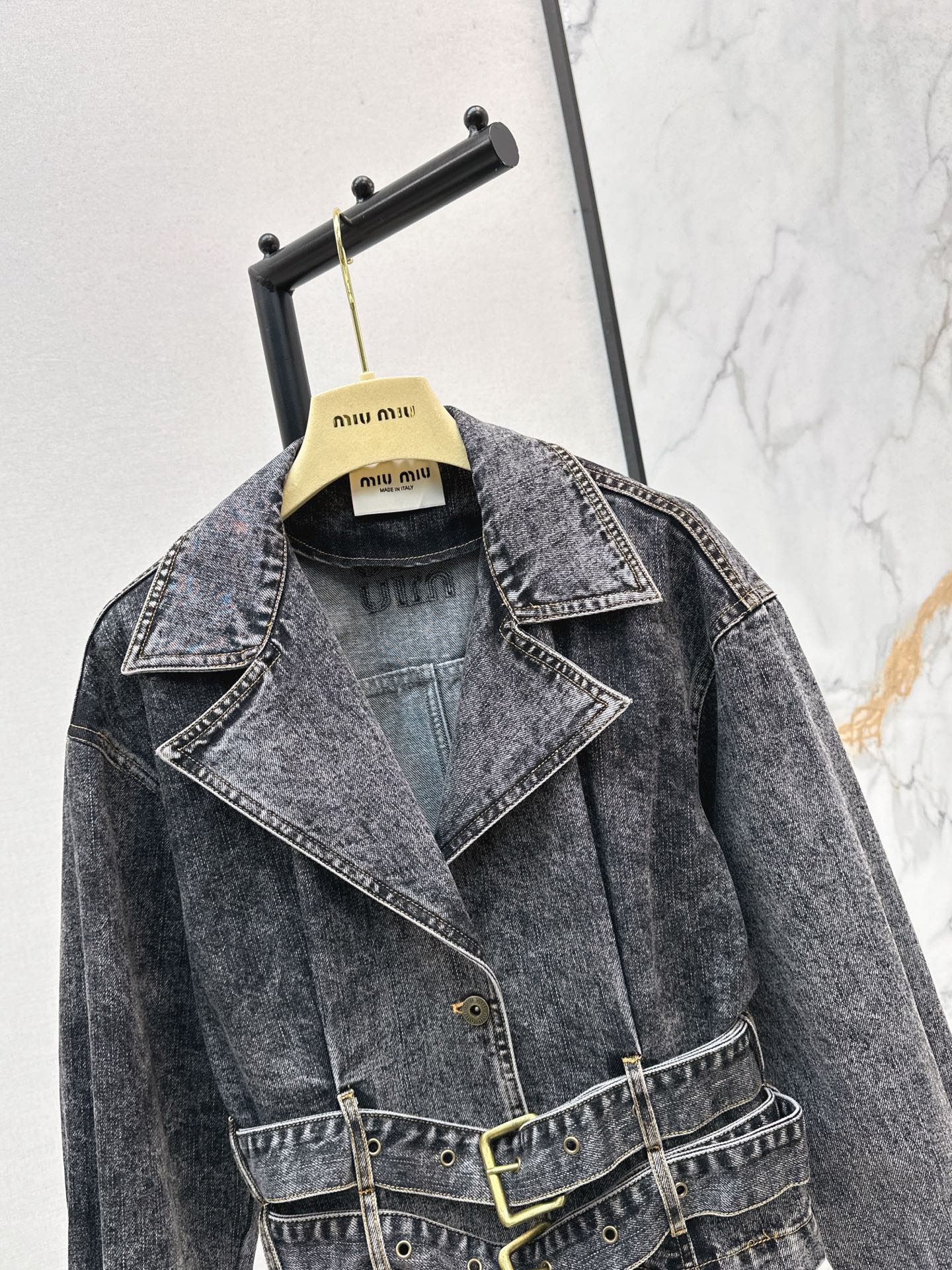 25fw new belt denim jacket