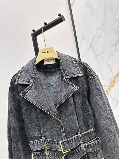 25fw new belt denim jacket