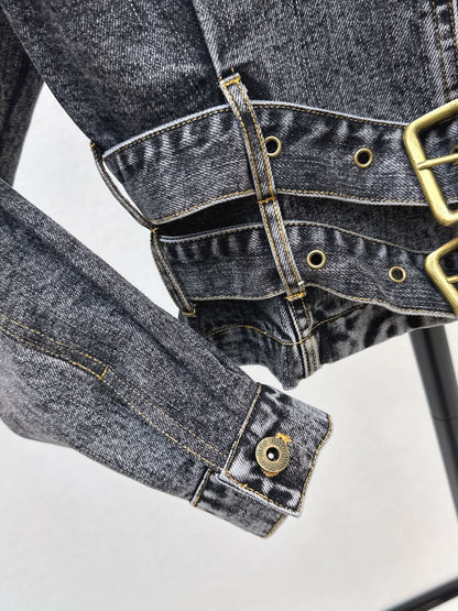 25fw new belt denim jacket