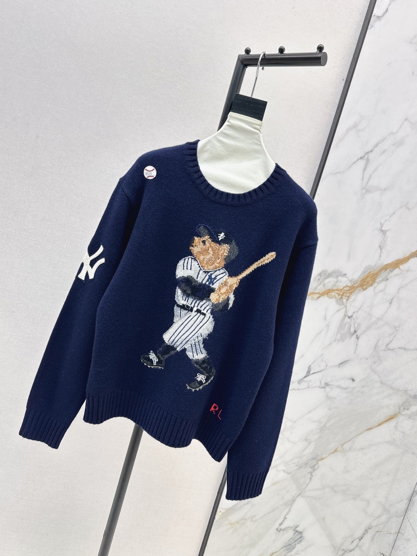 25fw new baseball bear pullover sweater