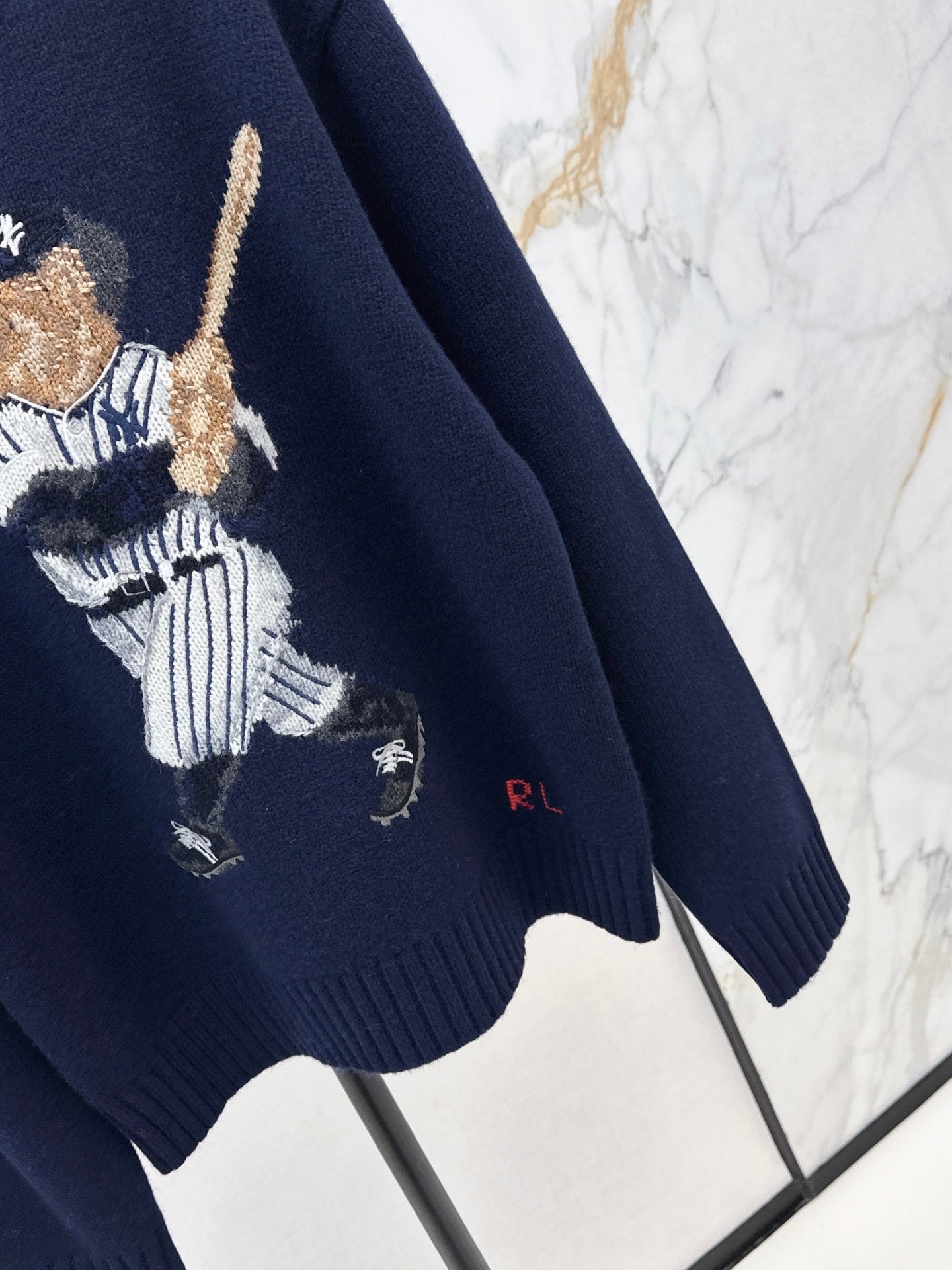 25fw new baseball bear pullover sweater