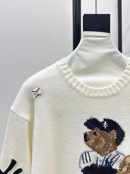25fw new baseball bear pullover sweater