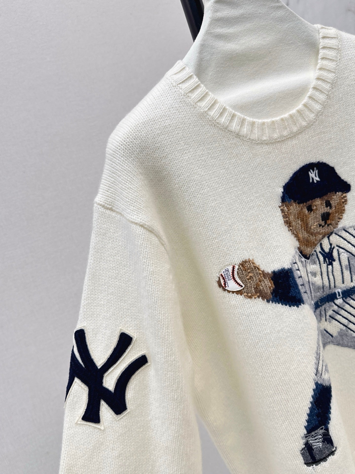 25fw new baseball bear pullover sweater