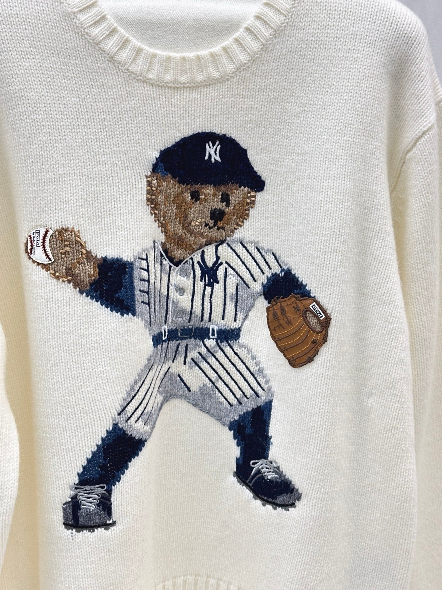 25fw new baseball bear pullover sweater