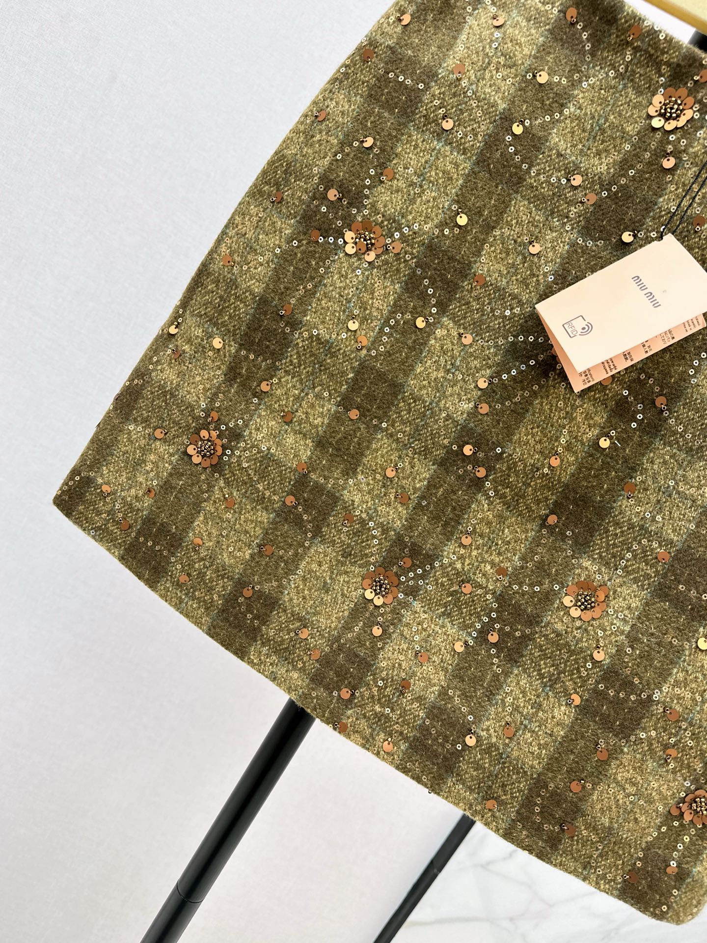 25fw new plaid beaded sequined vest jacket with skirt suit