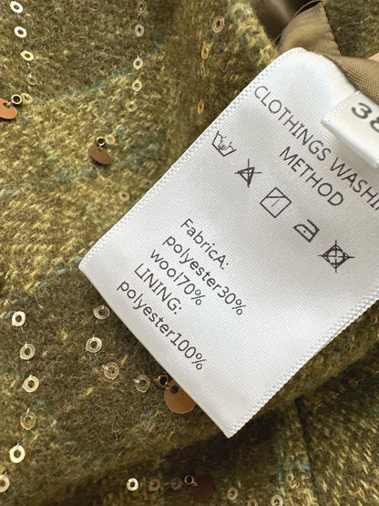 25fw new plaid beaded sequined vest jacket with skirt suit