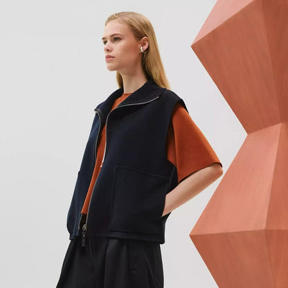 25fw new lapel stitching wool vest