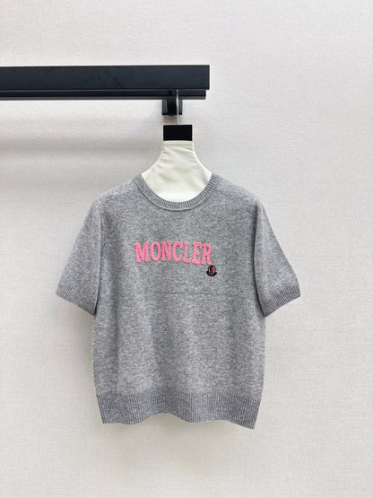 25fw new embroidery knitted short sleeves