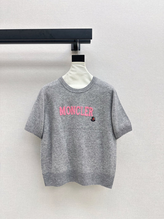 25fw new embroidery knitted short sleeves