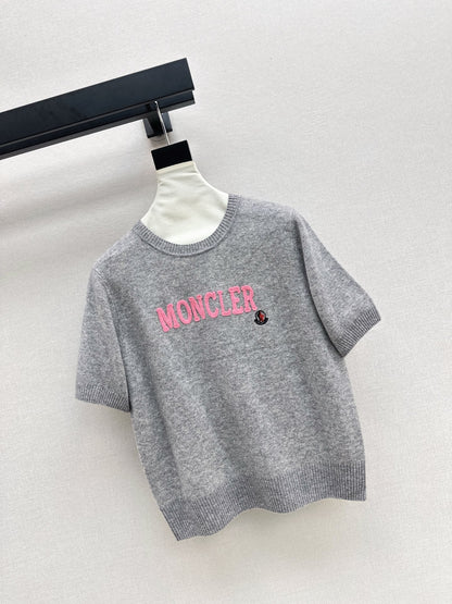 25fw new embroidery knitted short sleeves