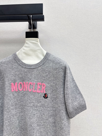 25fw new embroidery knitted short sleeves