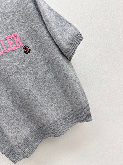 25fw new embroidery knitted short sleeves