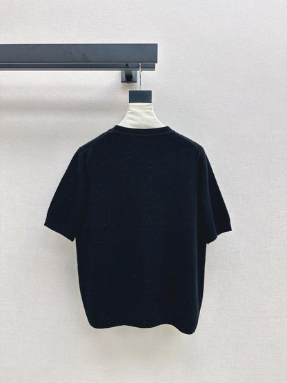 25fw new embroidery knitted short sleeves