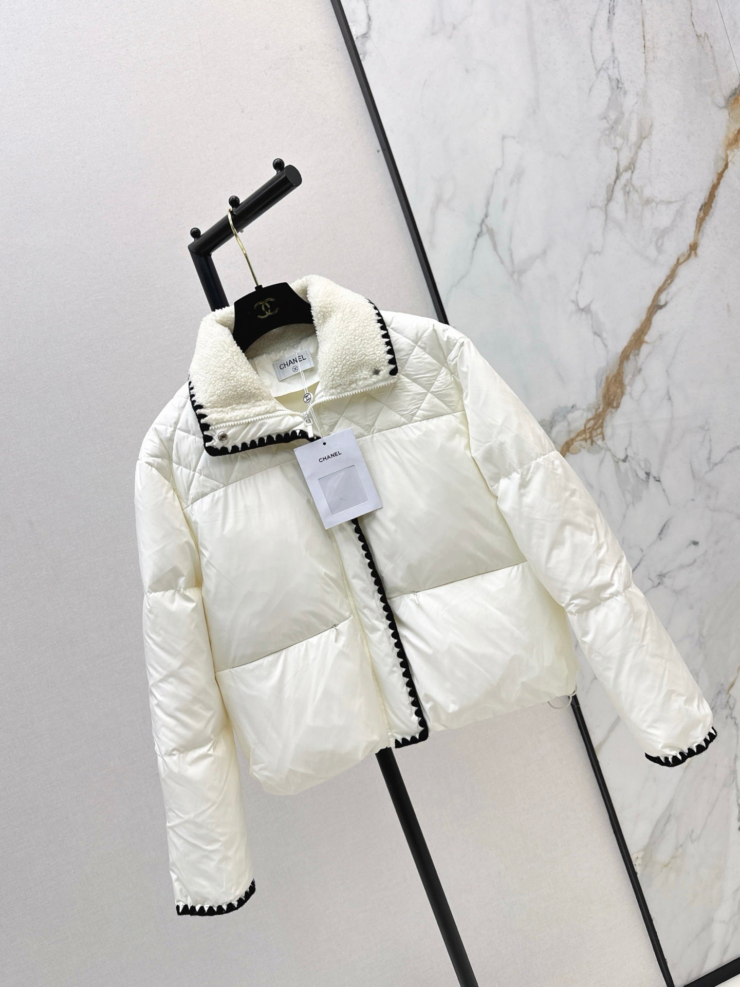 25fw new stand collar contrast color down jacket