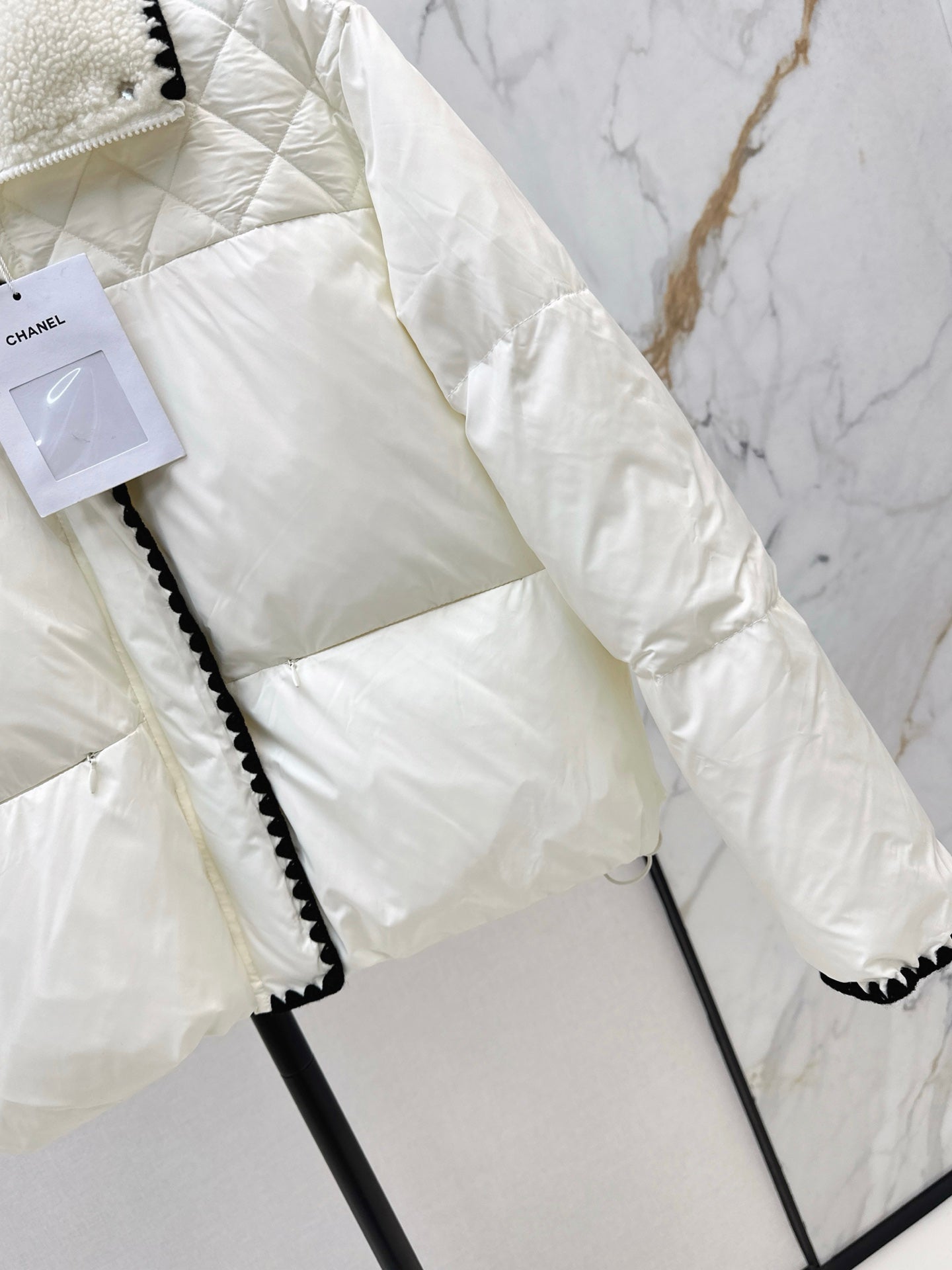 25fw new stand collar contrast color down jacket