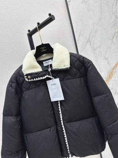 25fw new stand collar contrast color down jacket