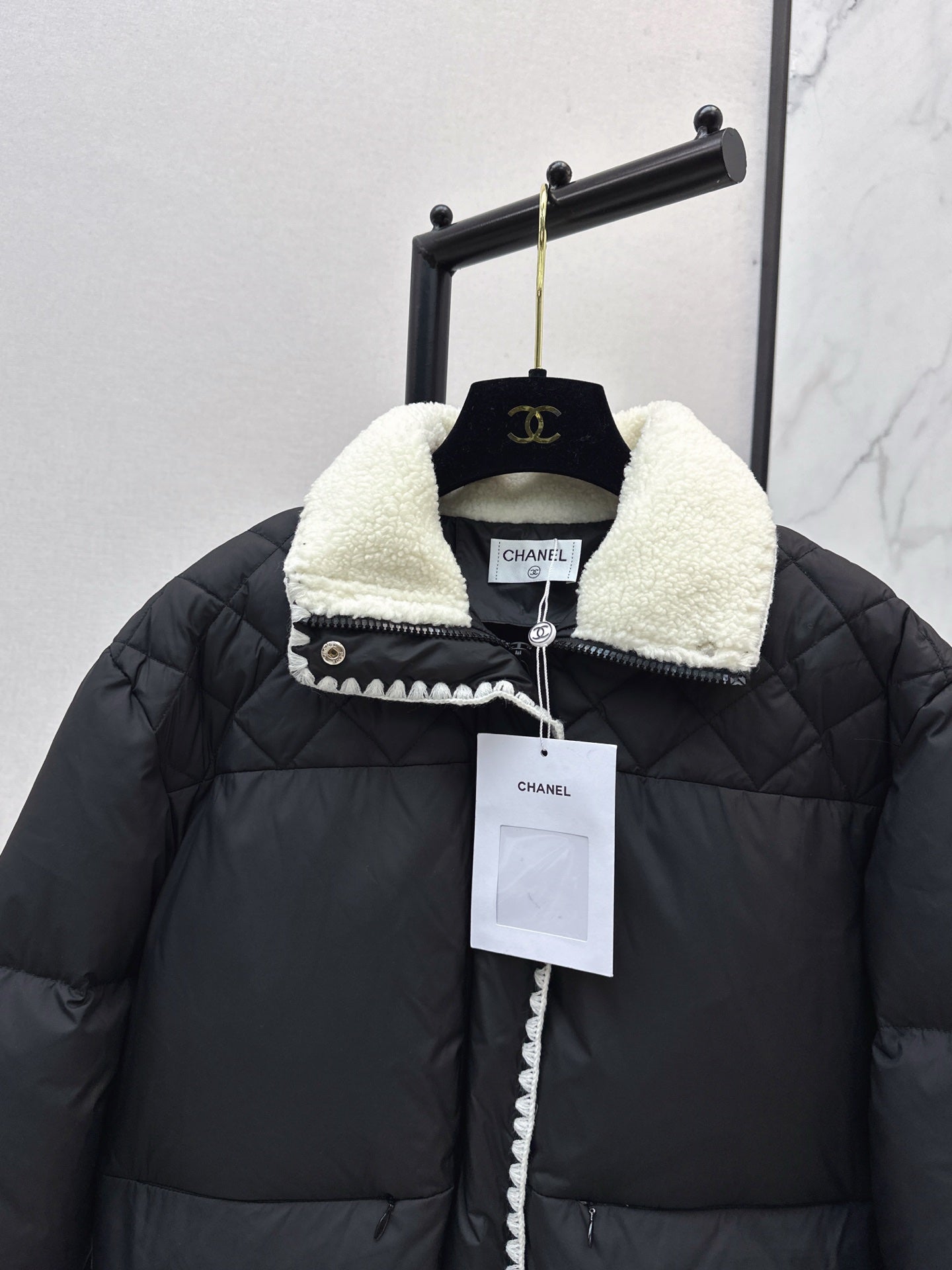 25fw new stand collar contrast color down jacket