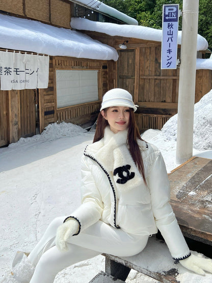 25fw new stand collar contrast color down jacket