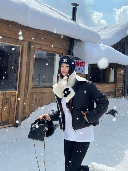 25fw new stand collar contrast color down jacket