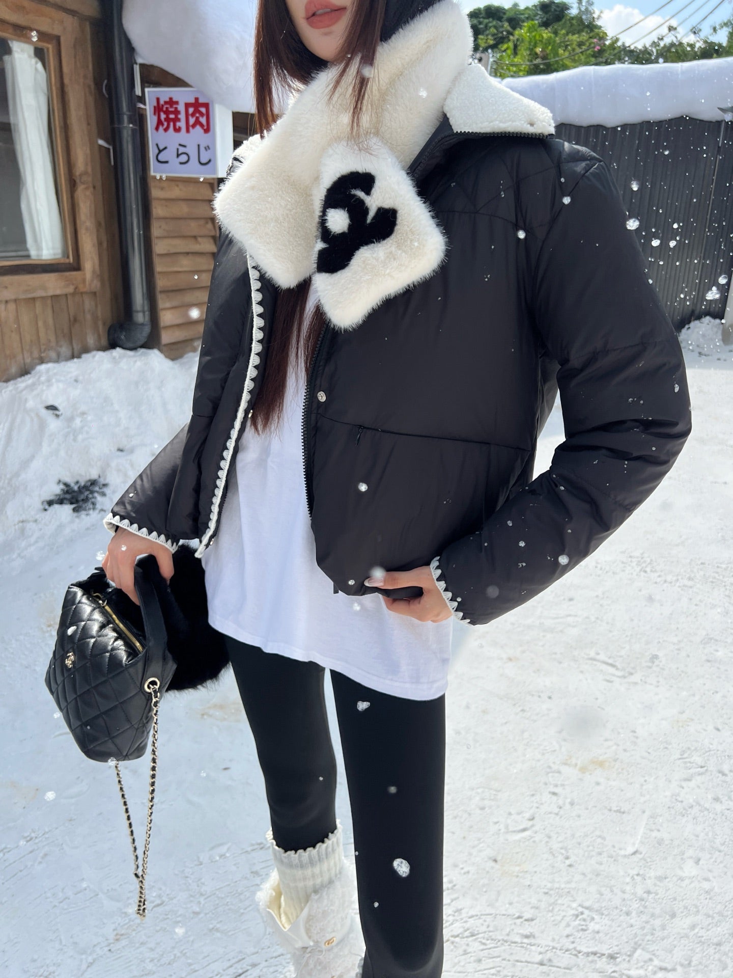 25fw new stand collar contrast color down jacket