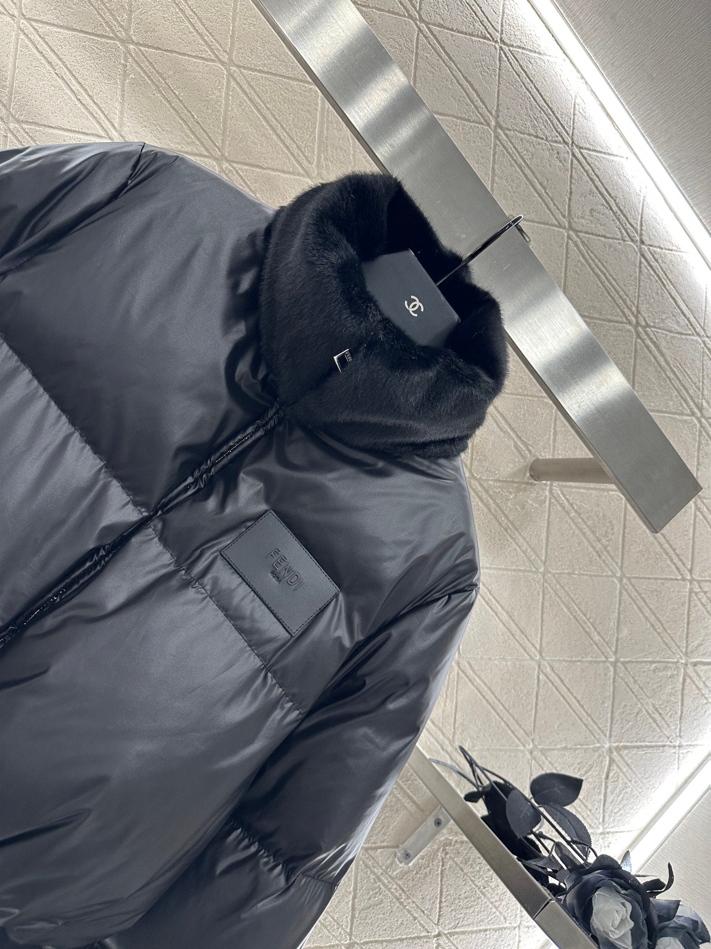 25fw new fur collar waist down jacket