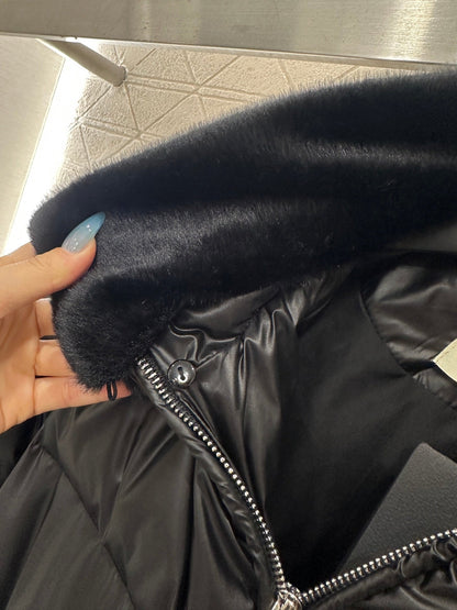 25fw new fur collar waist down jacket