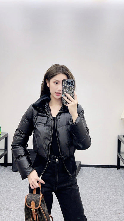 25fw new fur collar waist down jacket