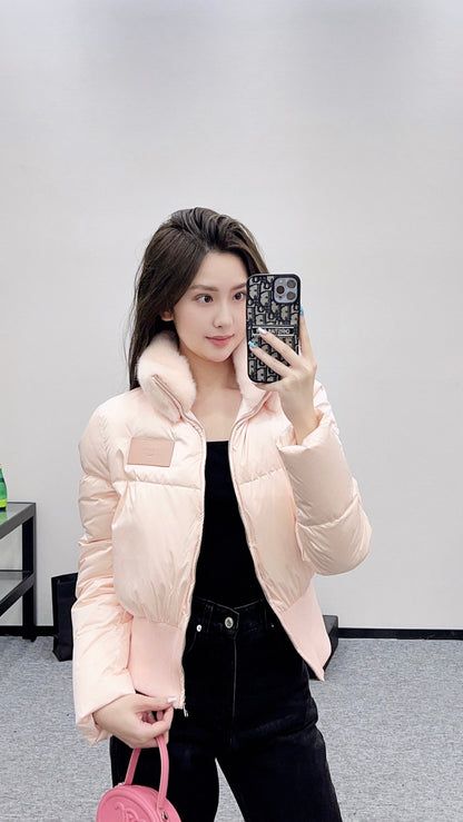 25fw new fur collar waist down jacket