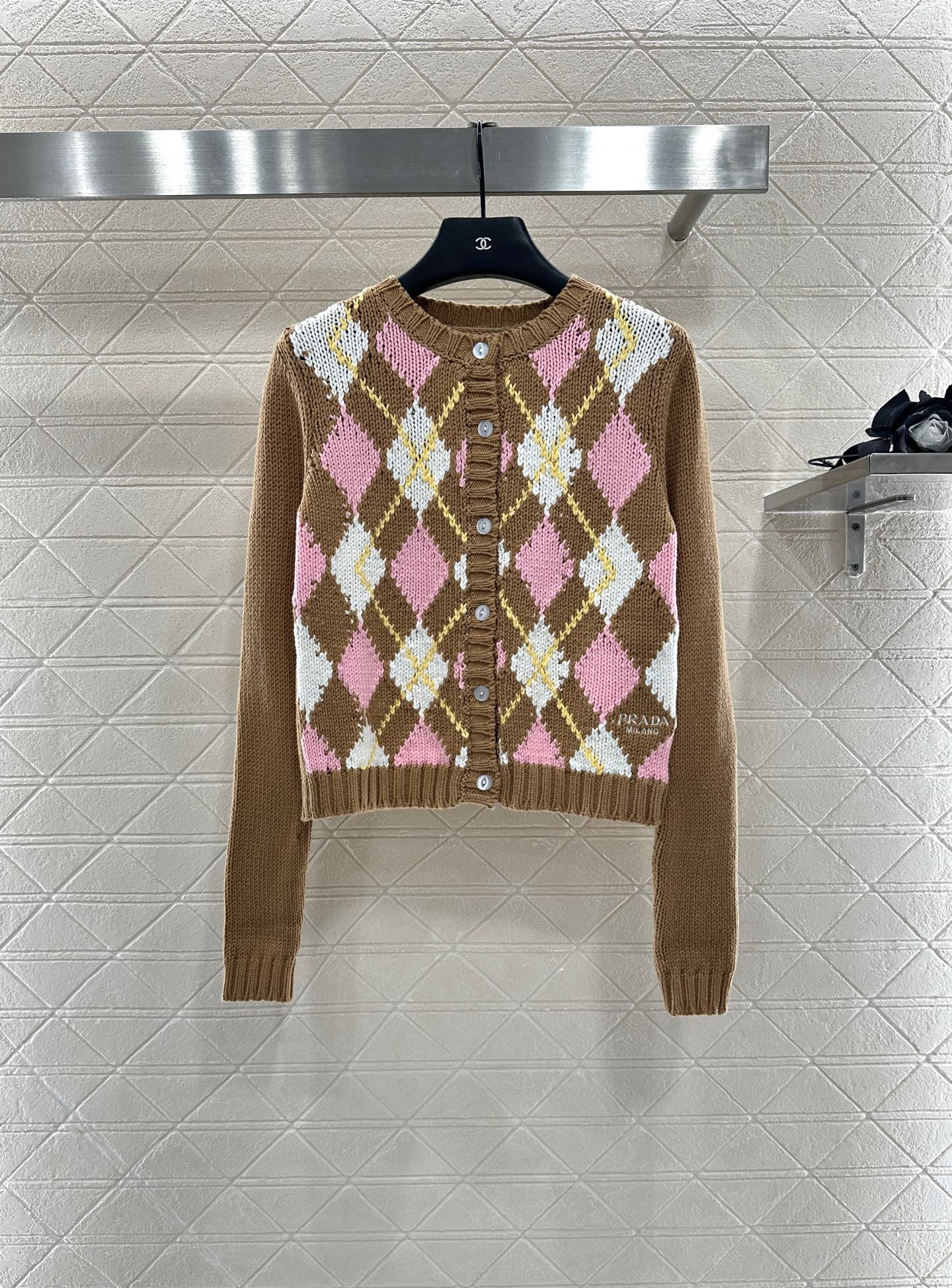 25fw new diamond jacquard knitted cardigan