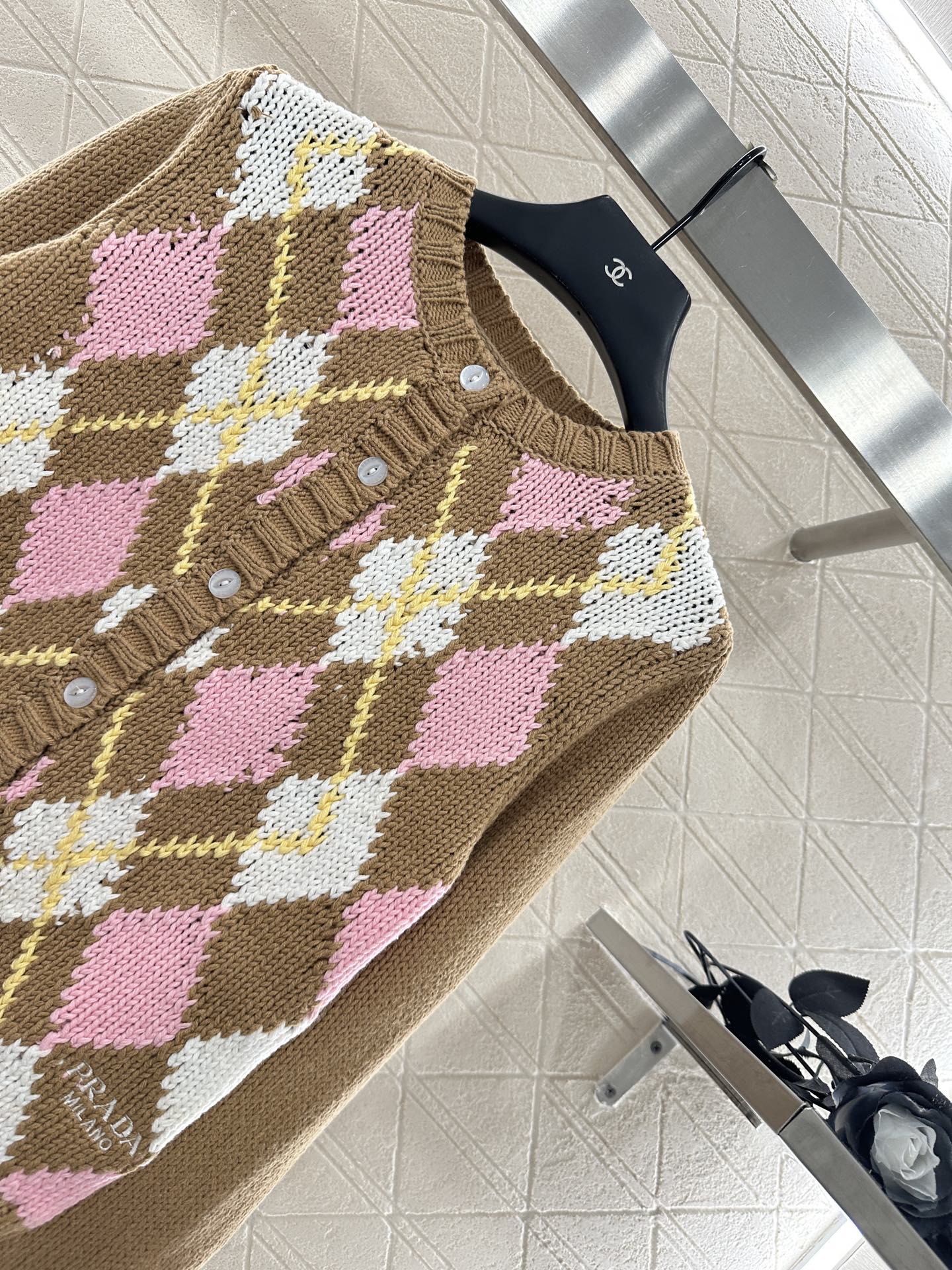 25fw new diamond jacquard knitted cardigan