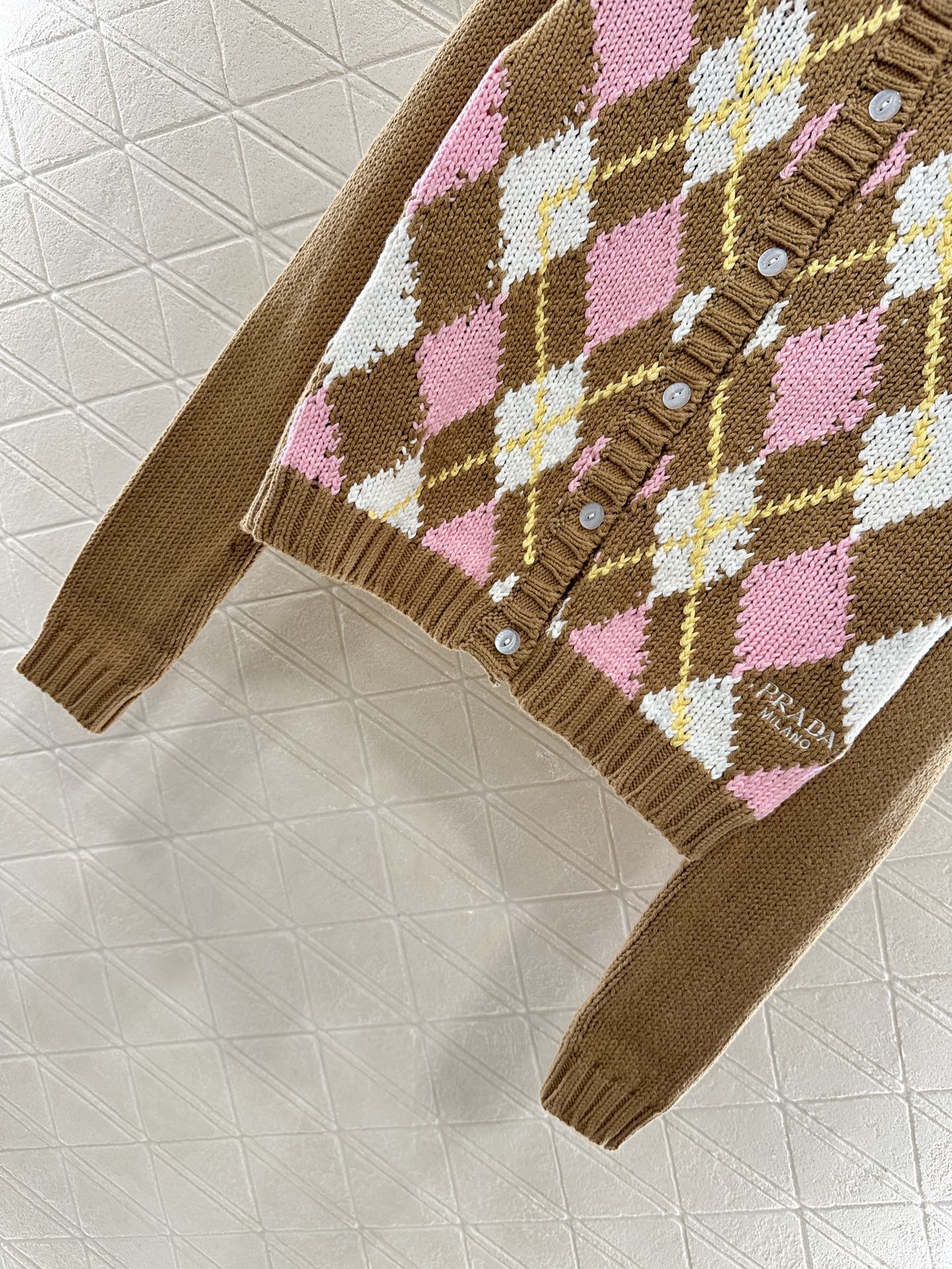 25fw new diamond jacquard knitted cardigan