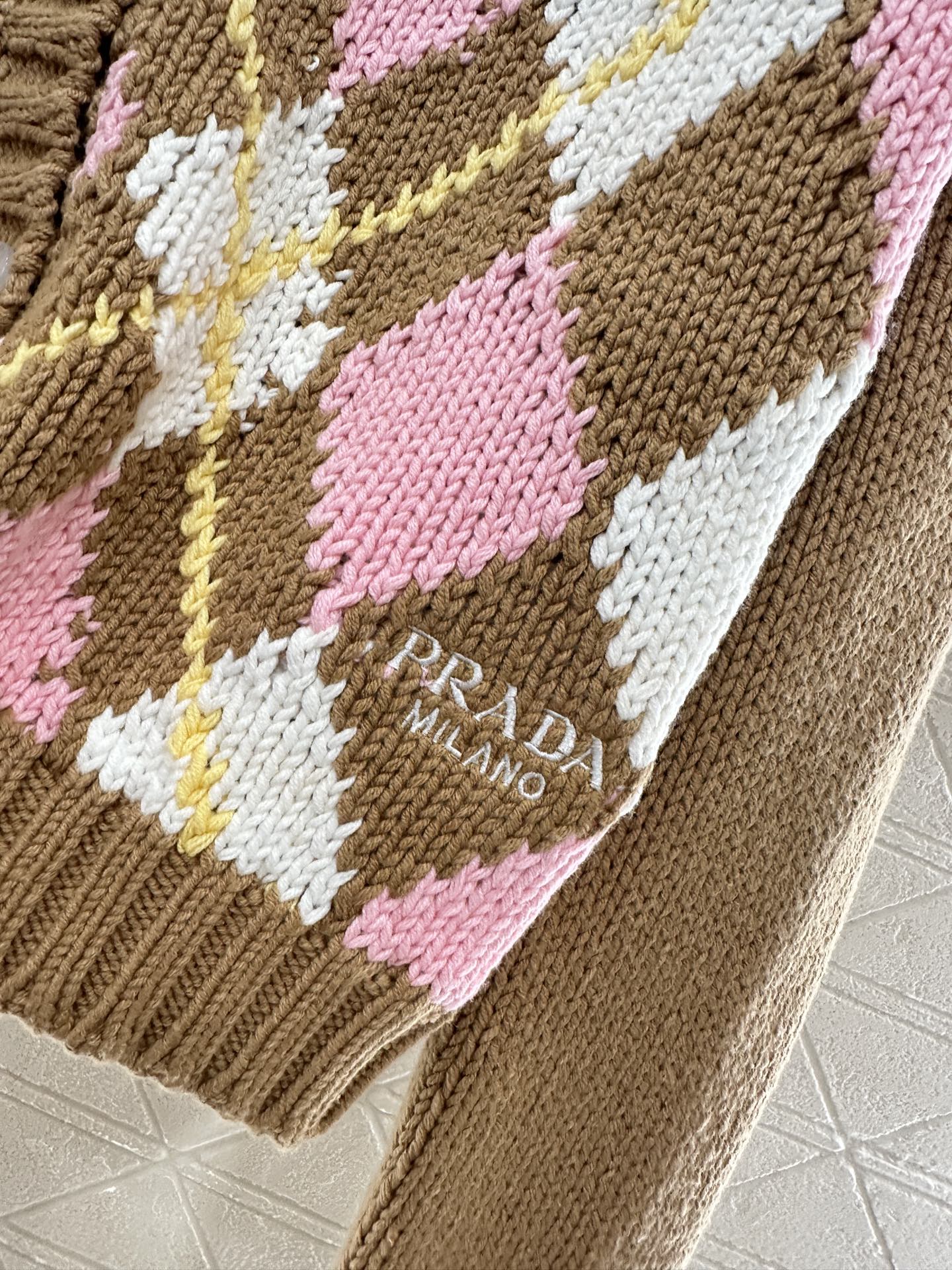 25fw new diamond jacquard knitted cardigan