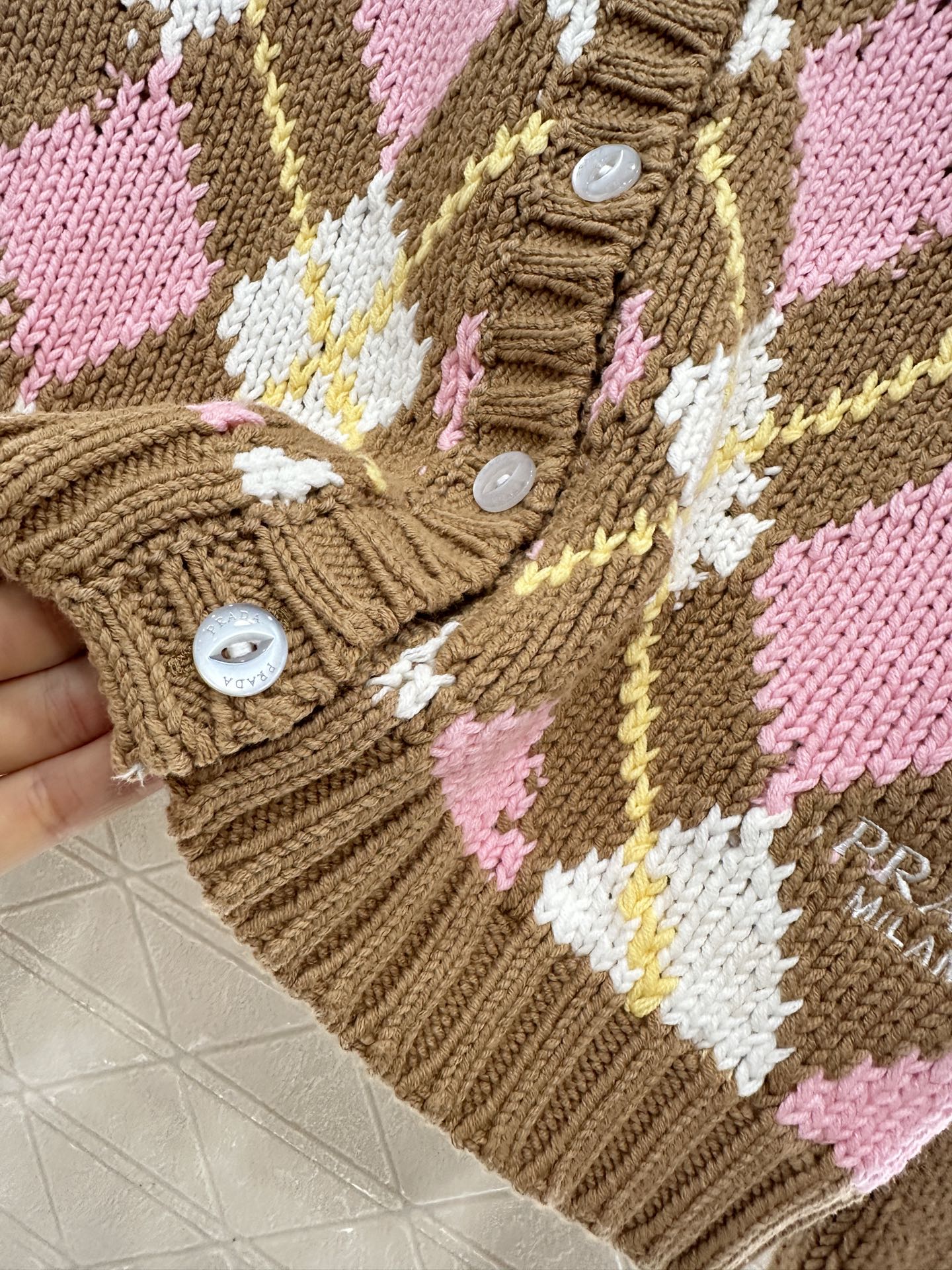 25fw new diamond jacquard knitted cardigan