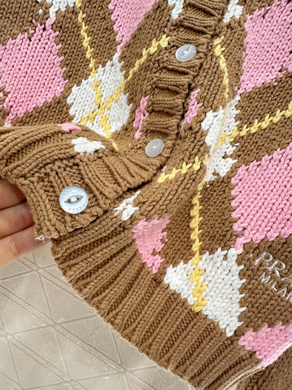25fw new diamond jacquard knitted cardigan