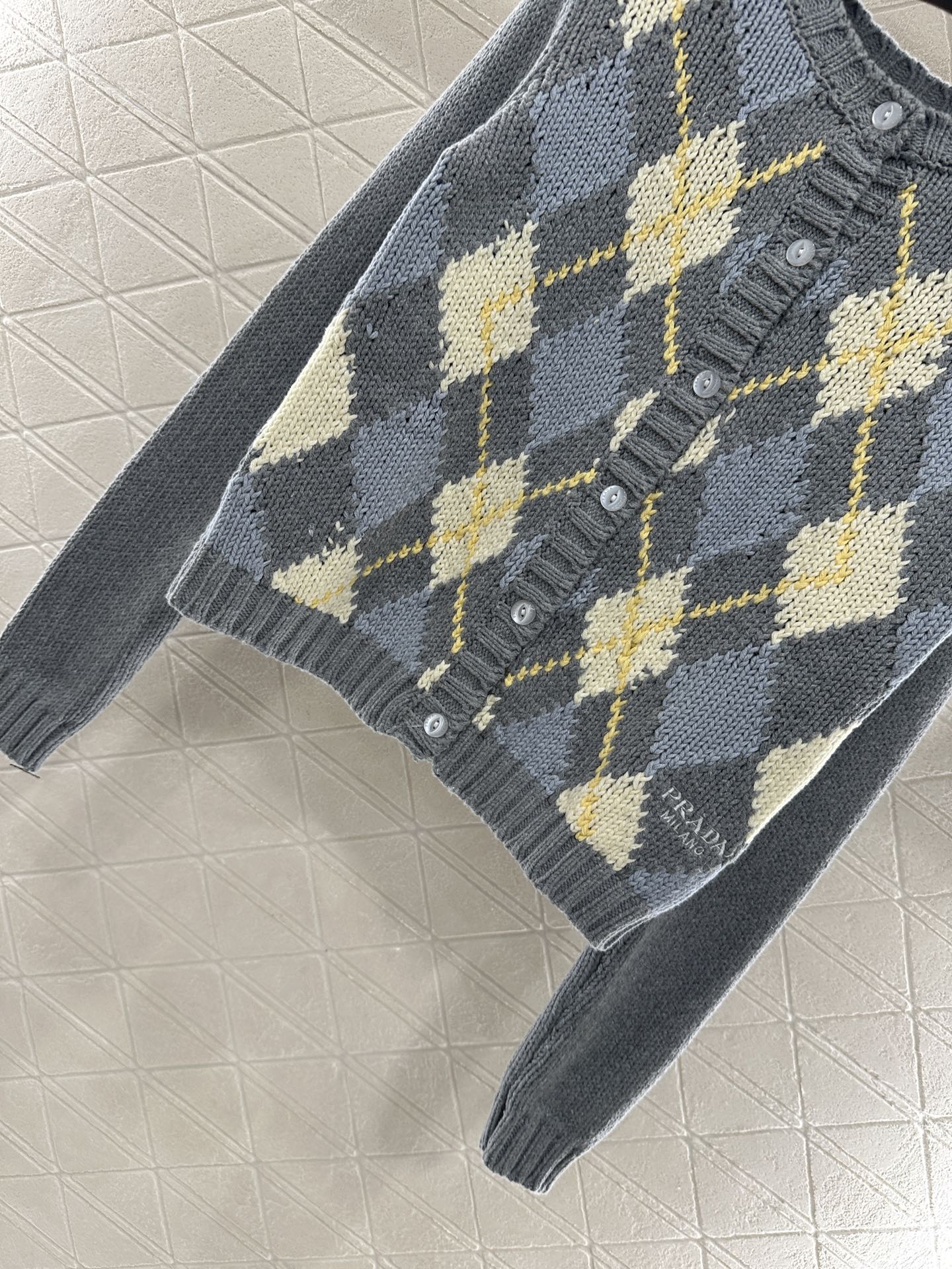 25fw new diamond jacquard knitted cardigan