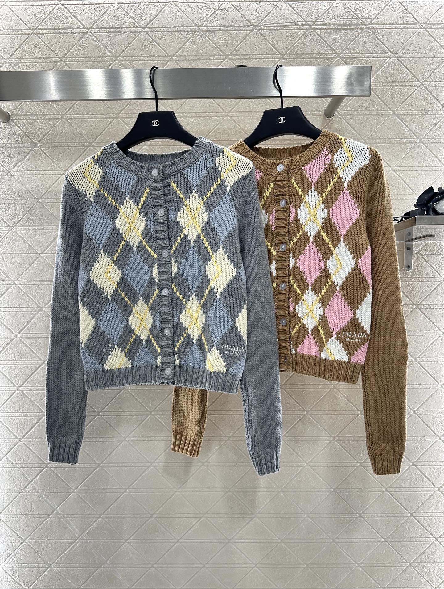 25fw new diamond jacquard knitted cardigan