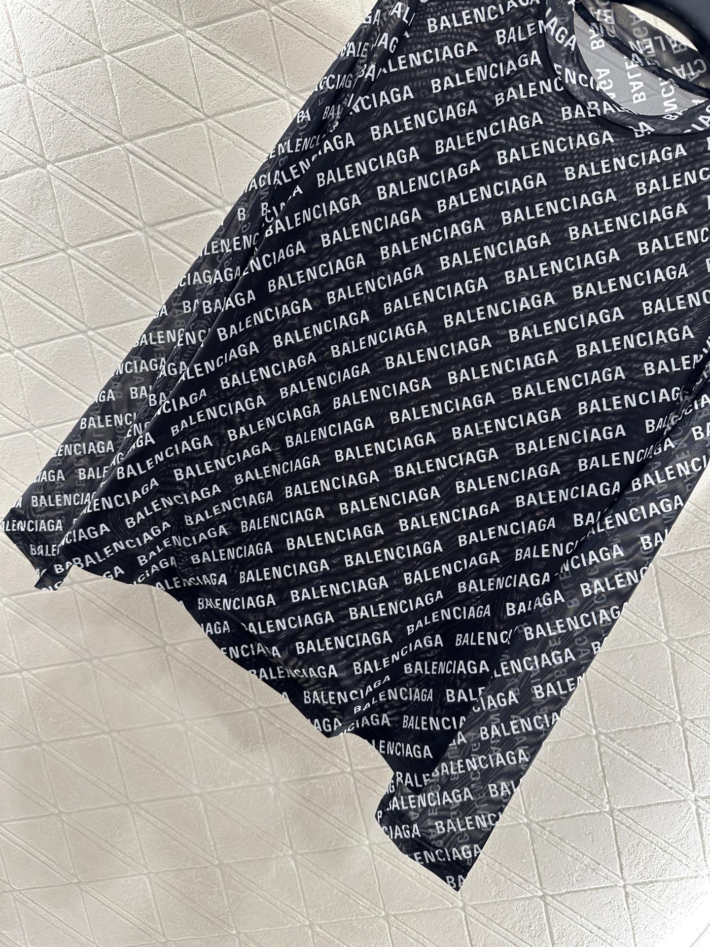 25fw new mesh round neck long sleeve