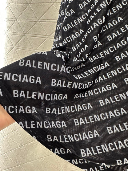 25fw new mesh round neck long sleeve