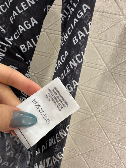 25fw new mesh round neck long sleeve