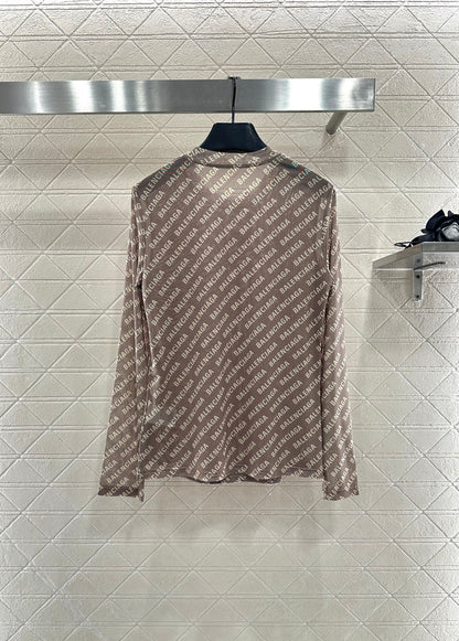 25fw new mesh round neck long sleeve