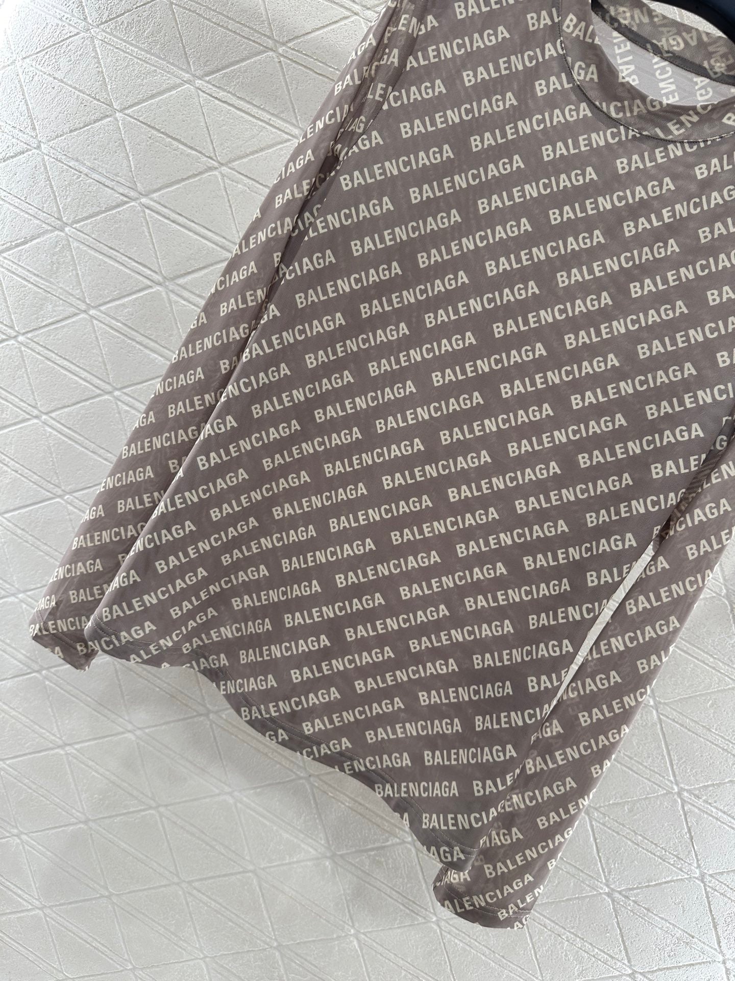 25fw new mesh round neck long sleeve