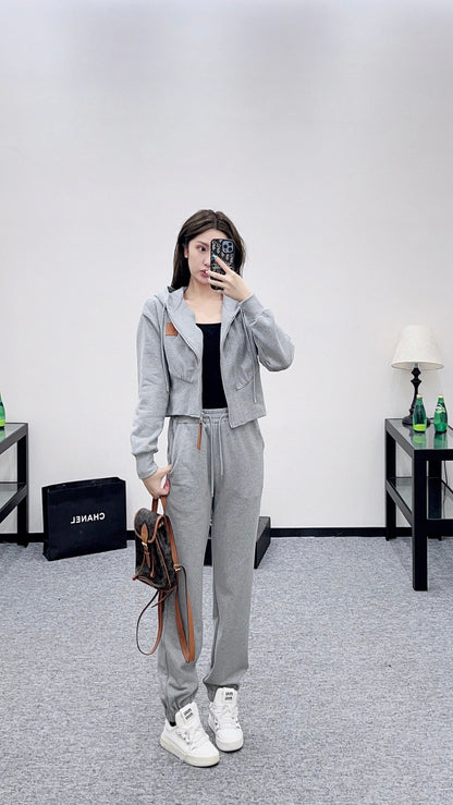 25Ffw new hooded jacket with trousers set