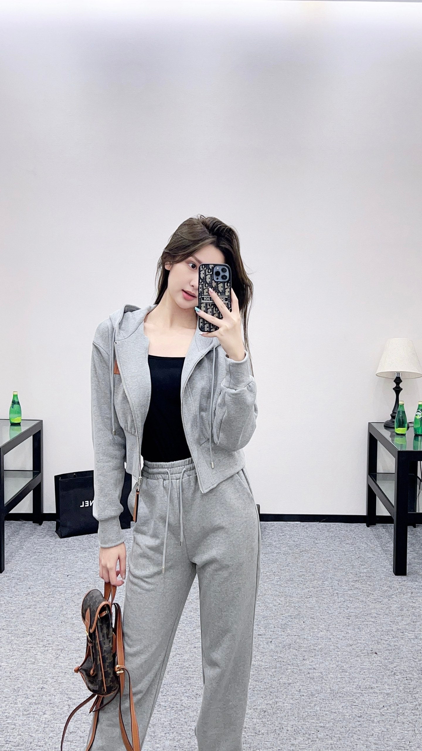 25Ffw new hooded jacket with trousers set