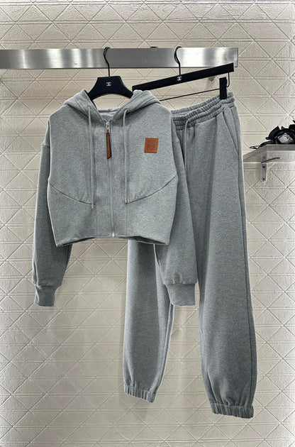 25Ffw new hooded jacket with trousers set