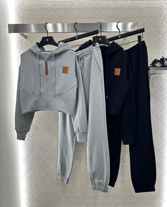 25Ffw new hooded jacket with trousers set