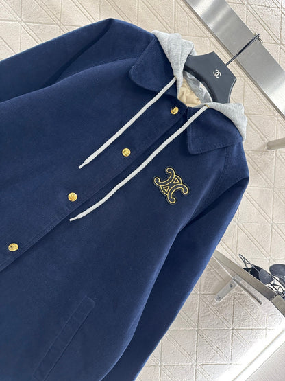 25fw new hooded drawstring cotton jacket