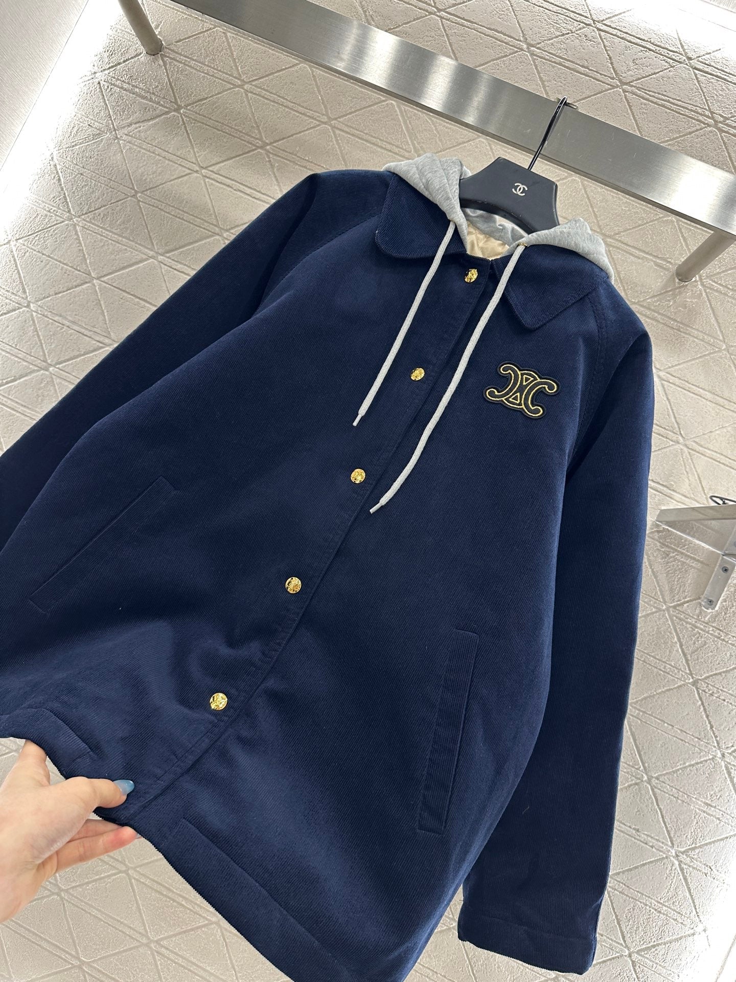 25fw new hooded drawstring cotton jacket