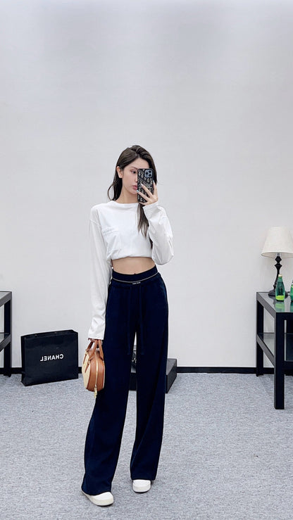 25fw new drawstring wide-leg trousers