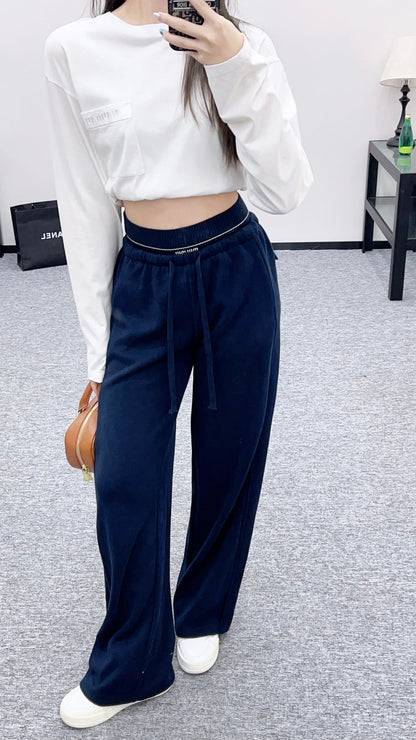 25fw new drawstring wide-leg trousers